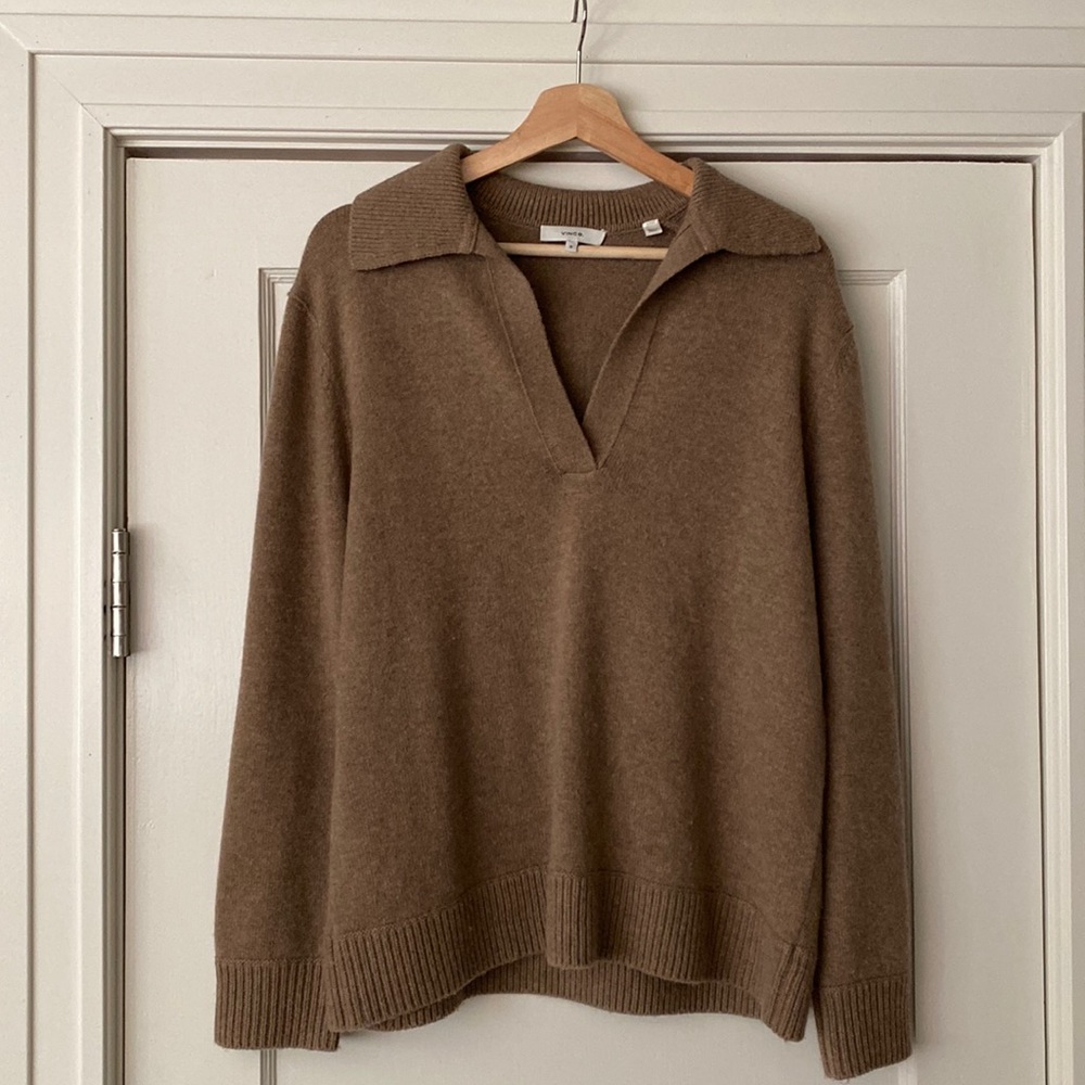 Vince Wool/Cashmere Polo Sweatet